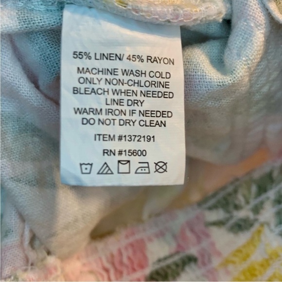 Briggs New York Shorts XL White Linen Rayon Tropical Floral Pink Green - Picture 6 of 10